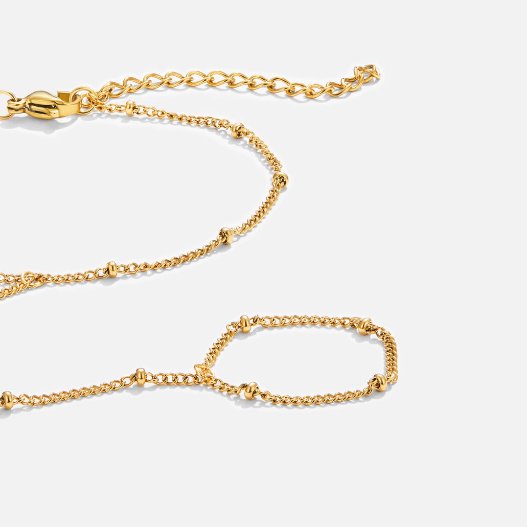 18K Gold Hand Chain Bracelet Jewelry
