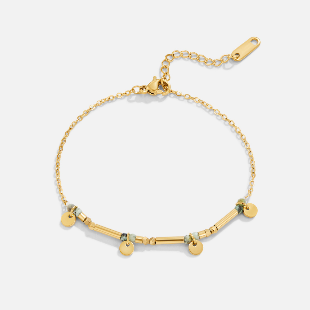 Gold Disc Charm Bracelet for Women