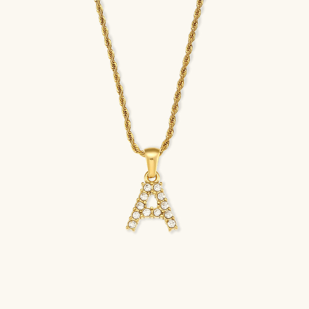 Initial Diamond Pendant Necklace for Women