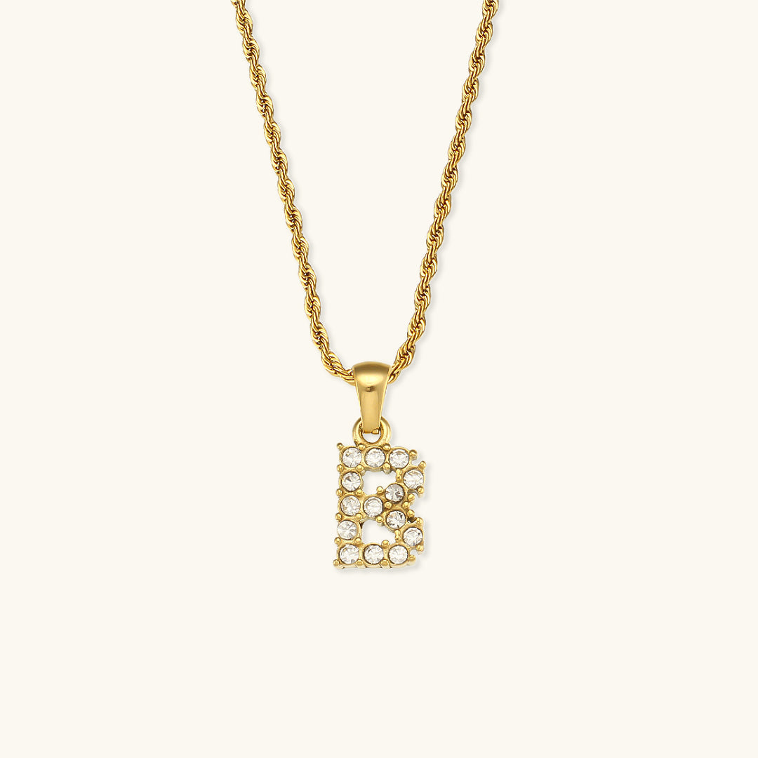 Initial Diamond Pendant Necklace for Women
