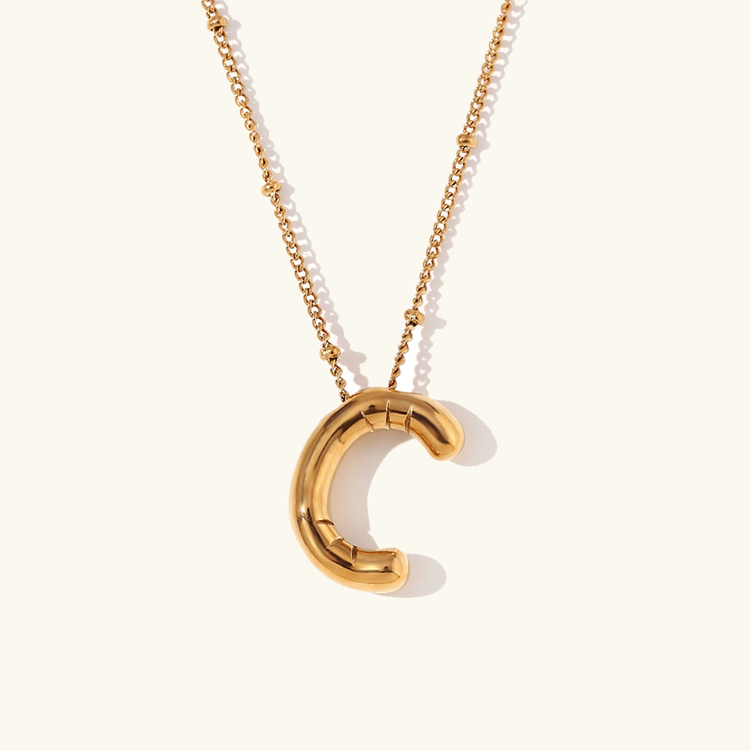 Gold Initial Pendant Necklace for Women