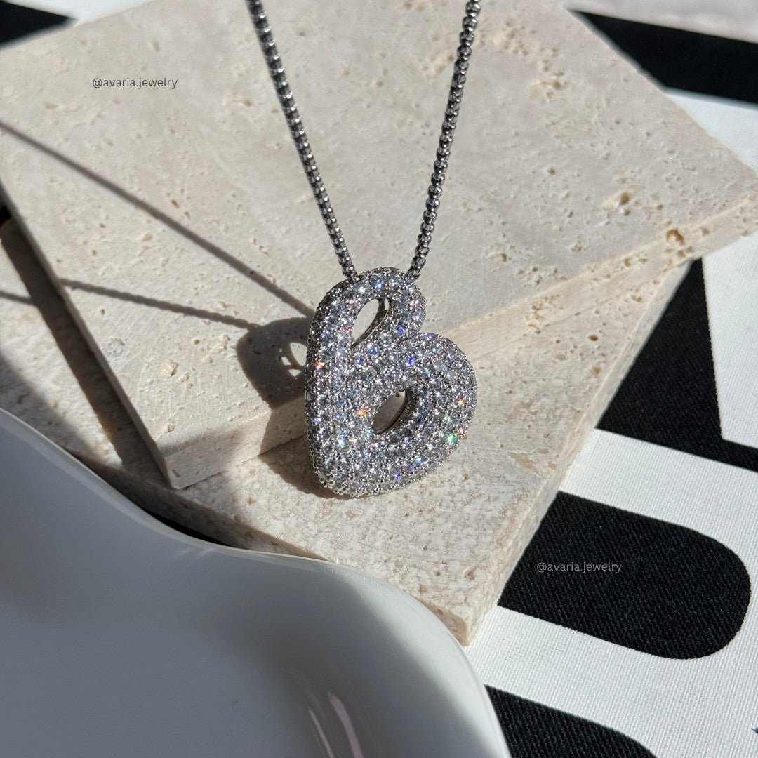 Diamond Initial Pendant Necklace for Women