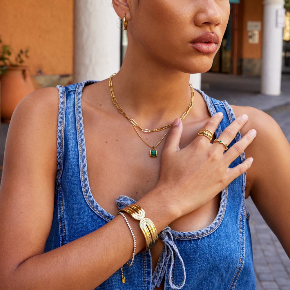 Gold Cuff Bangle Bracelet for Women