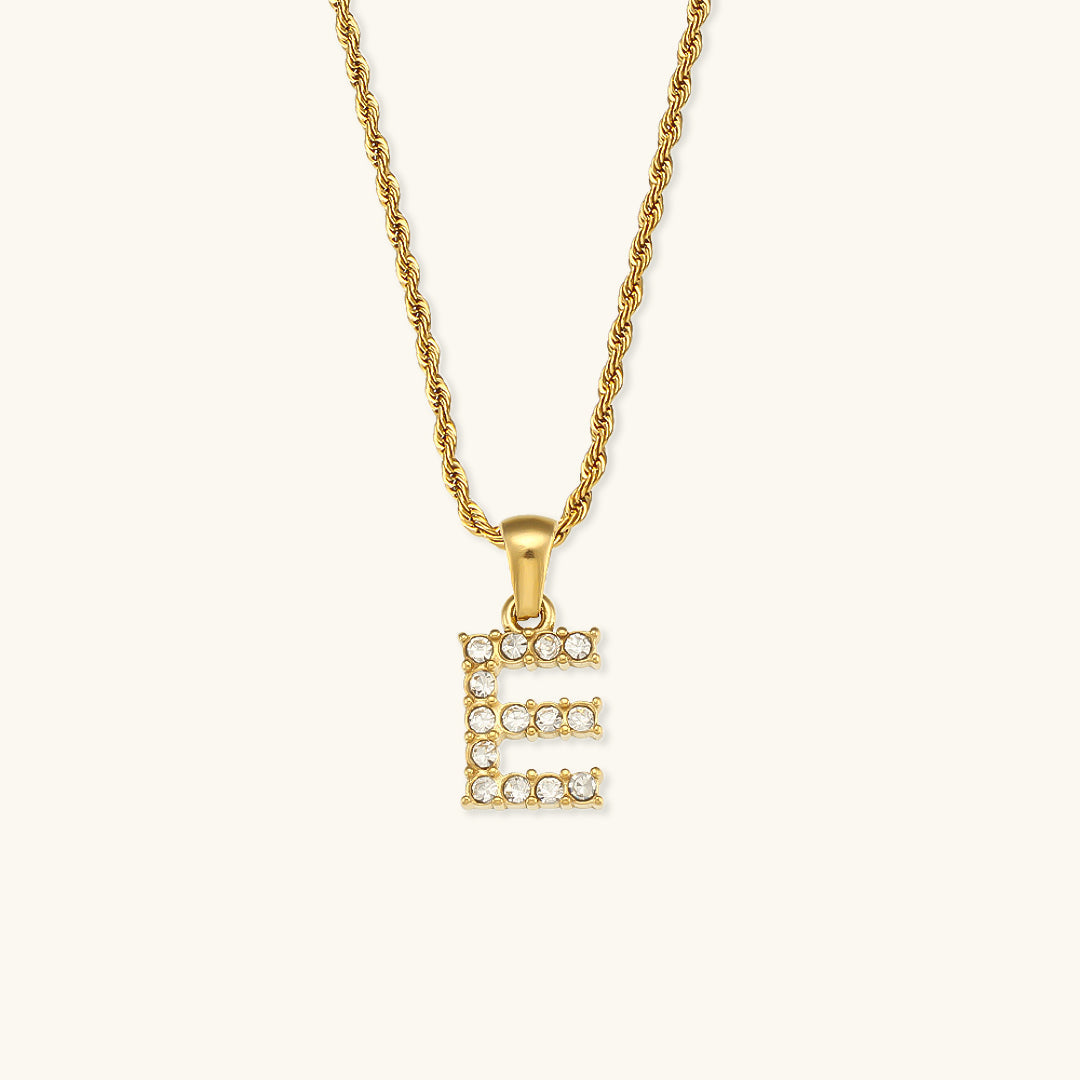 Initial Diamond Pendant Necklace for Women