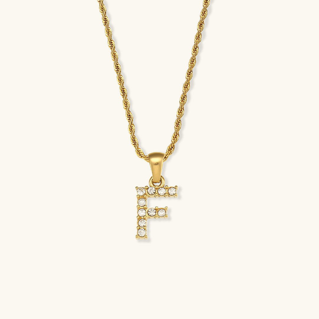Initial Diamond Pendant Necklace for Women