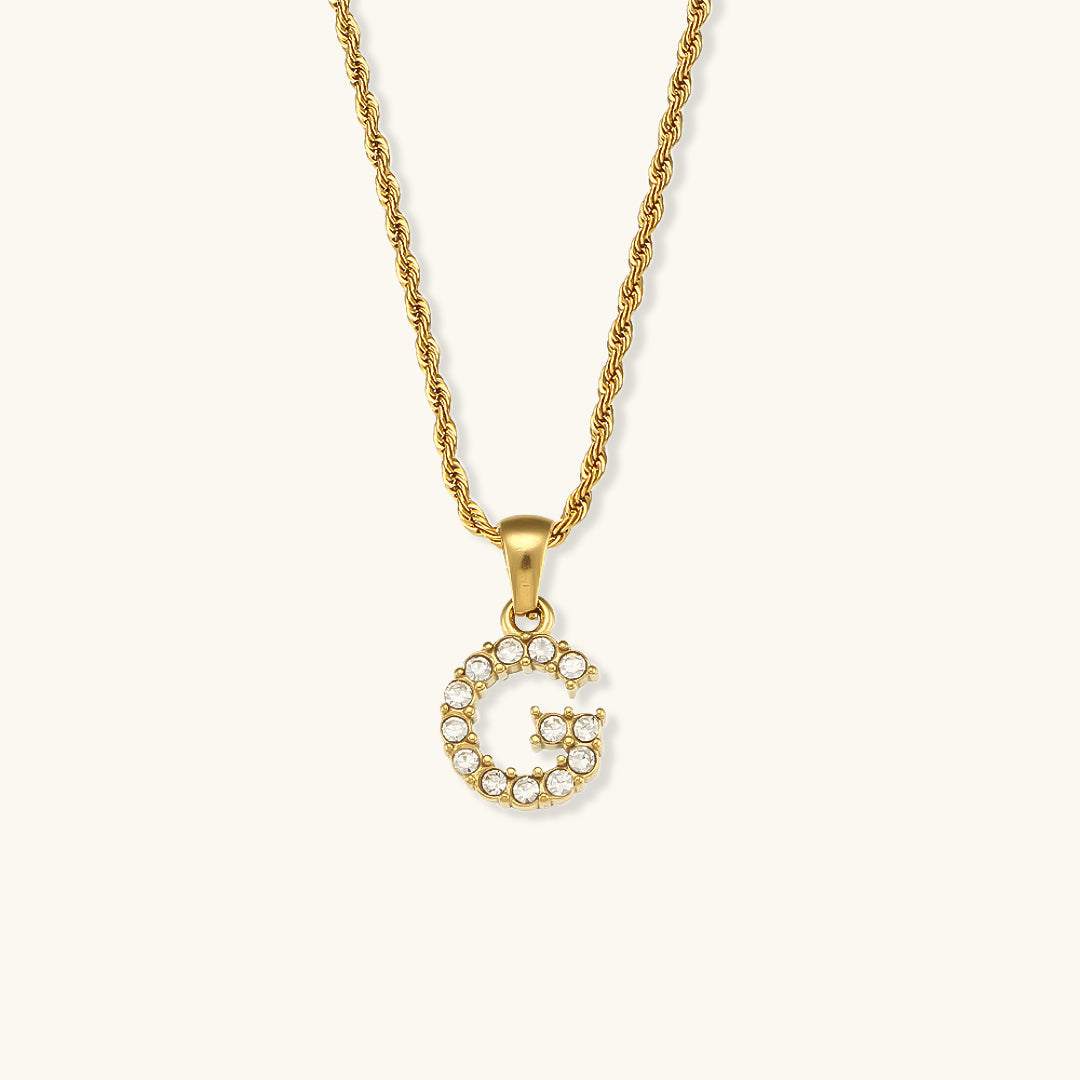 Initial Diamond Pendant Necklace for Women