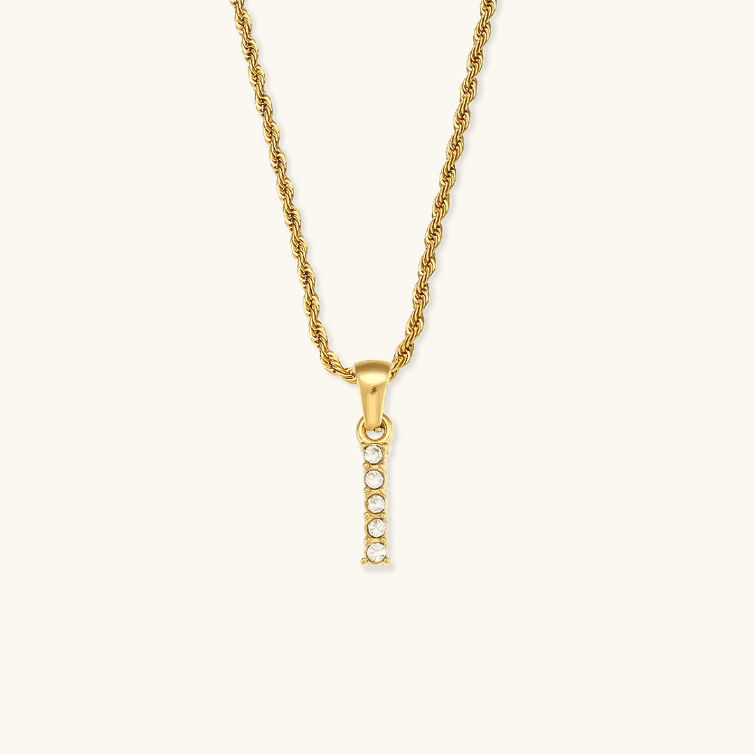 Initial Diamond Pendant Necklace for Women