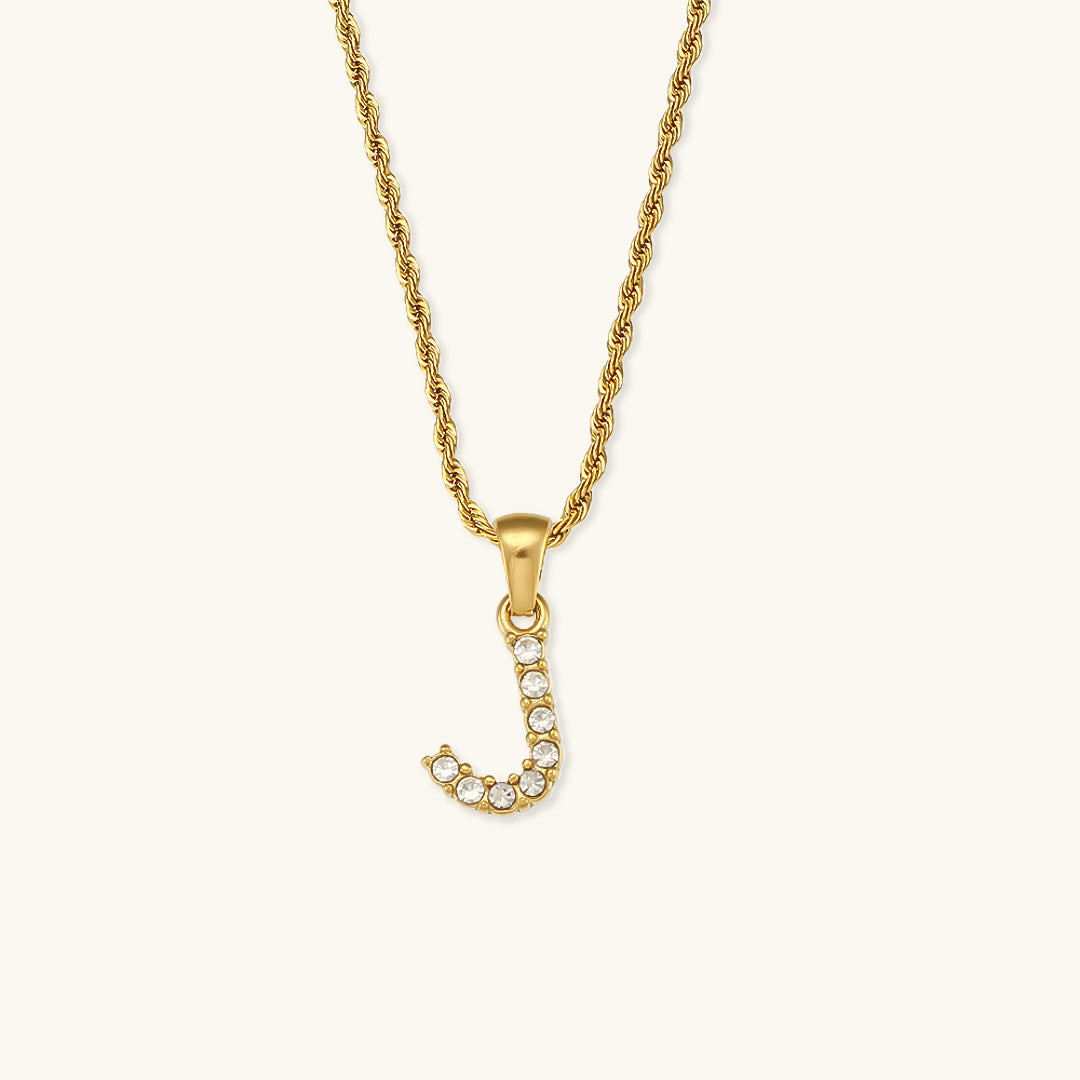 Initial Diamond Pendant Necklace for Women