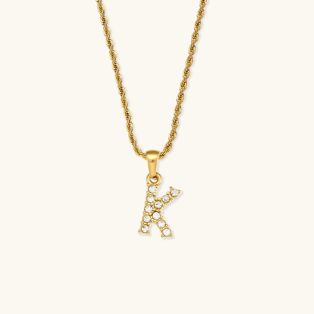 Initial Diamond Pendant Necklace for Women