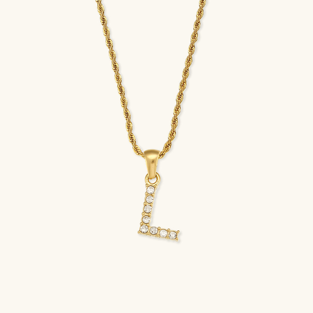 Initial Diamond Pendant Necklace for Women