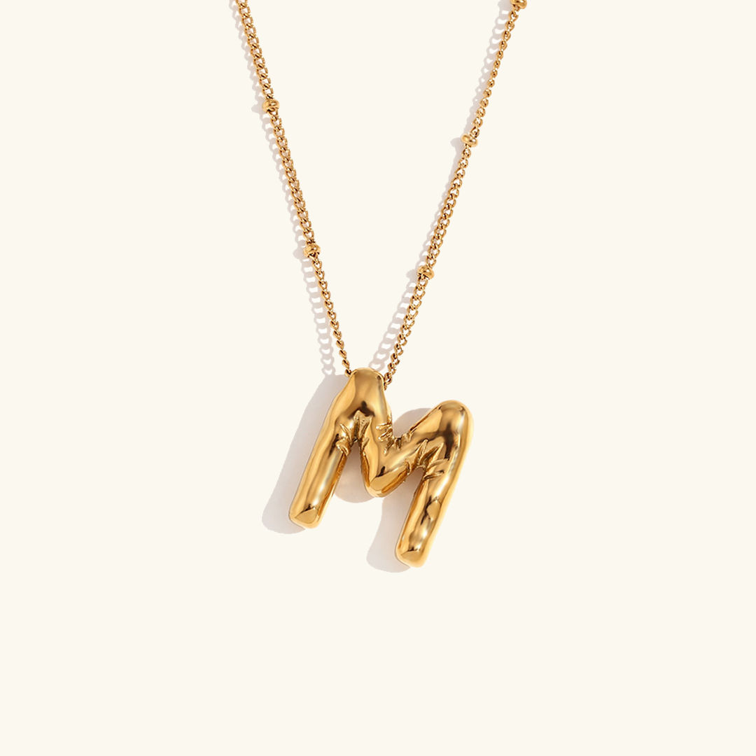 Gold Initial Pendant Necklace for Women