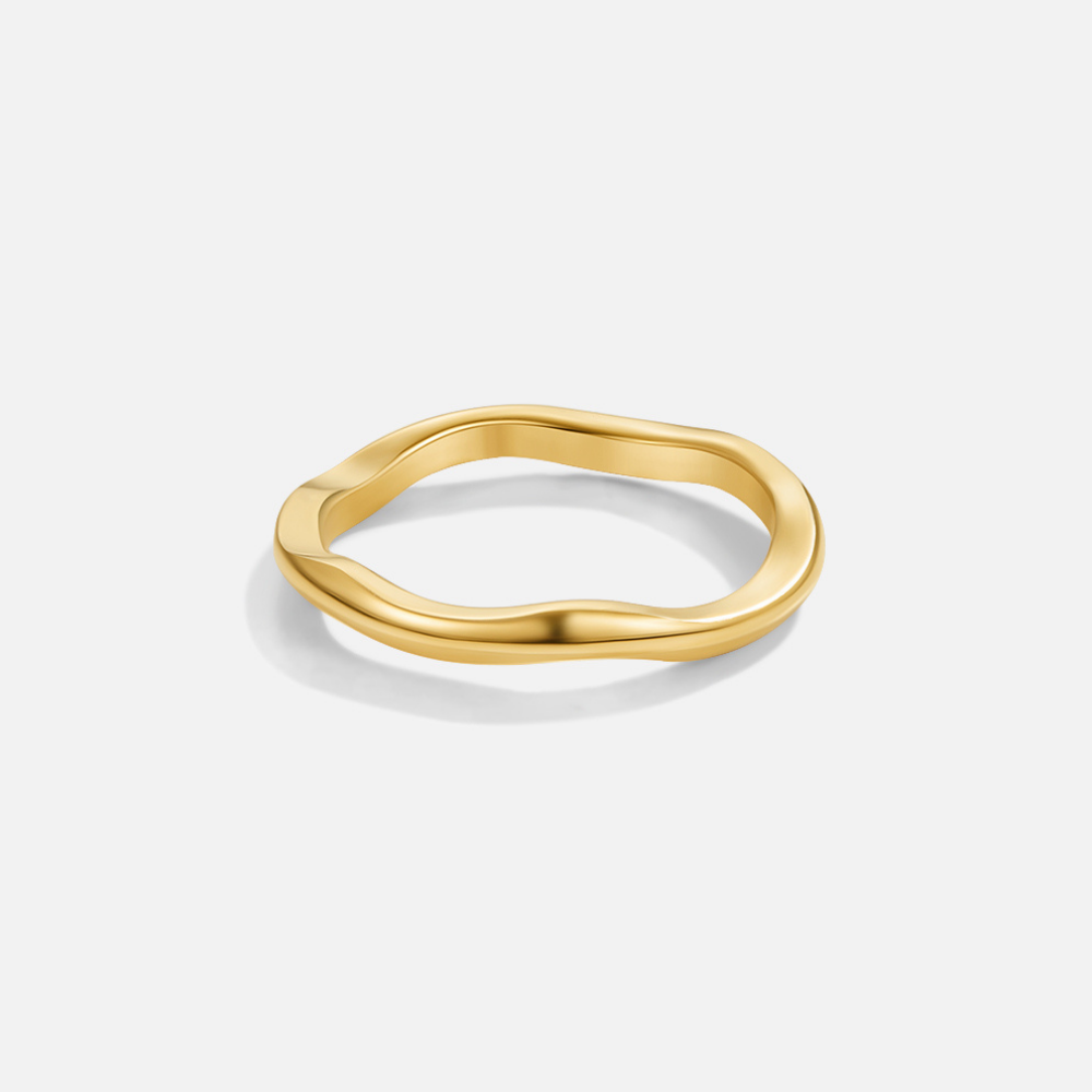 Thin Wave Gold Ring for Women