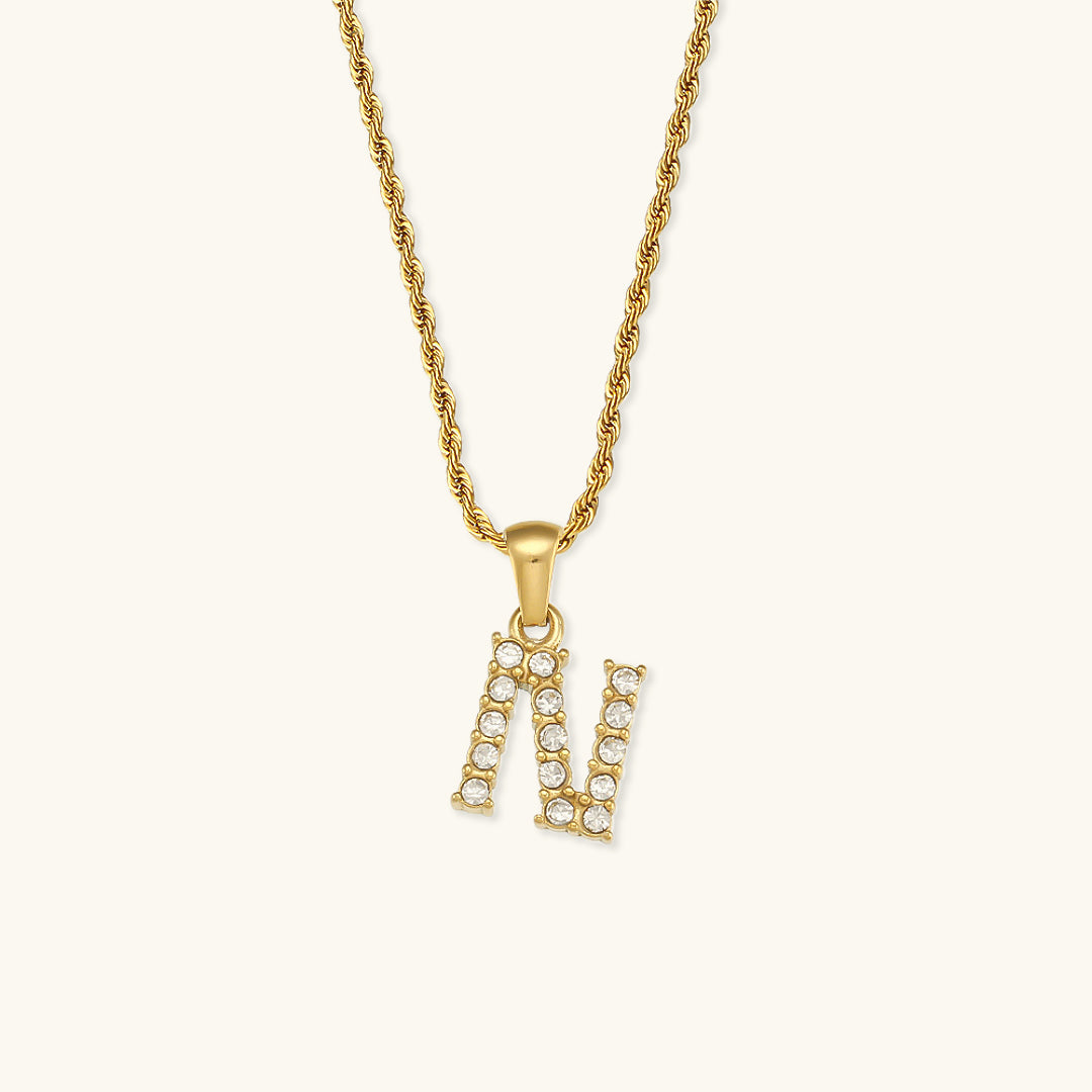 Initial Diamond Pendant Necklace for Women