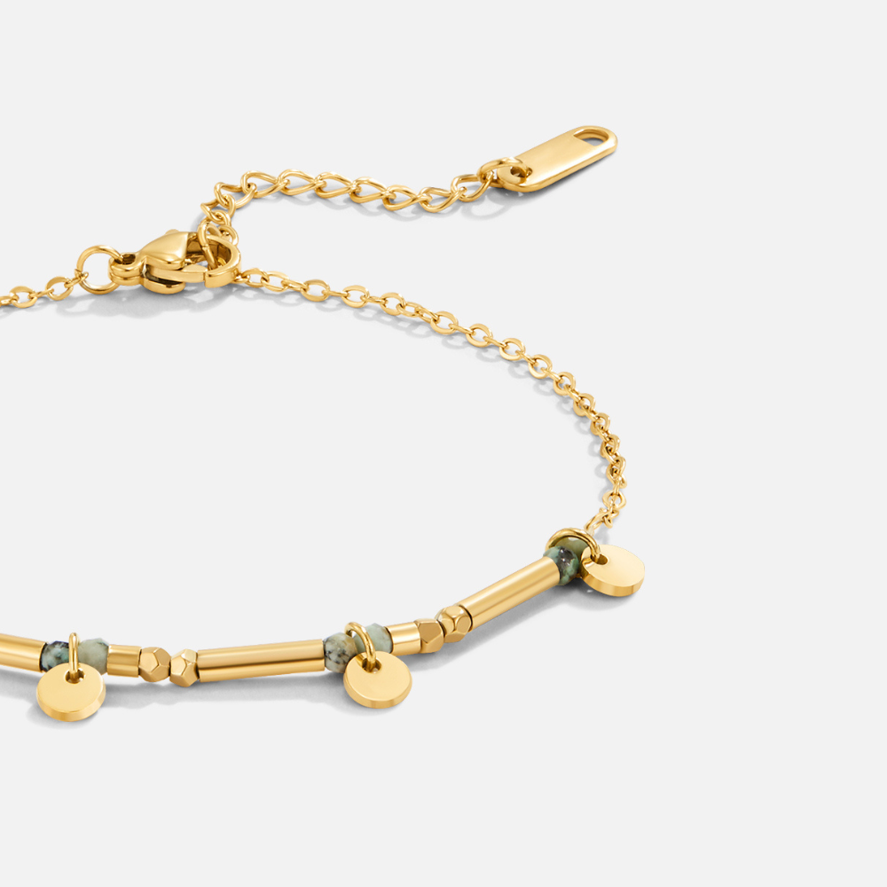 Gold Disc Charm Bracelet for Women