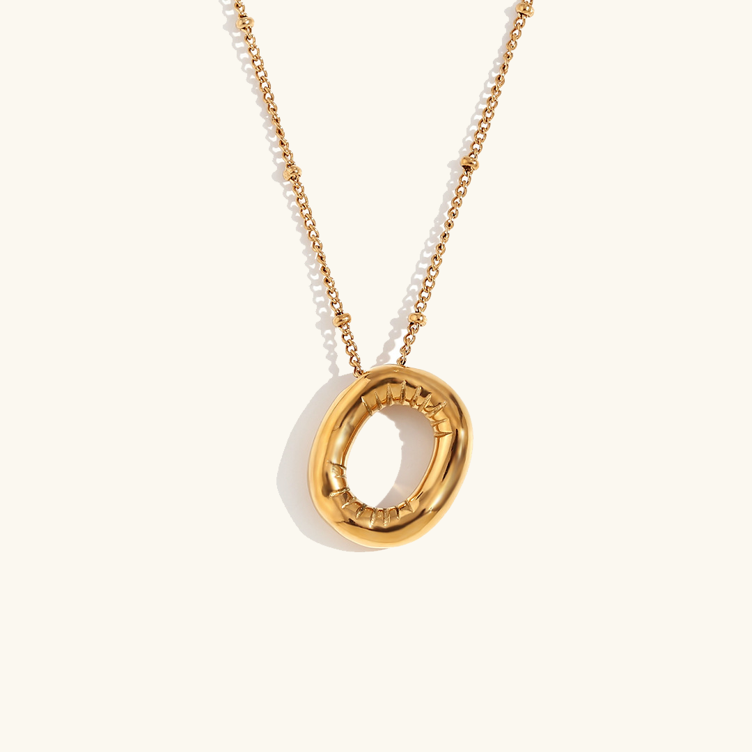 Gold Initial Pendant Necklace for Women