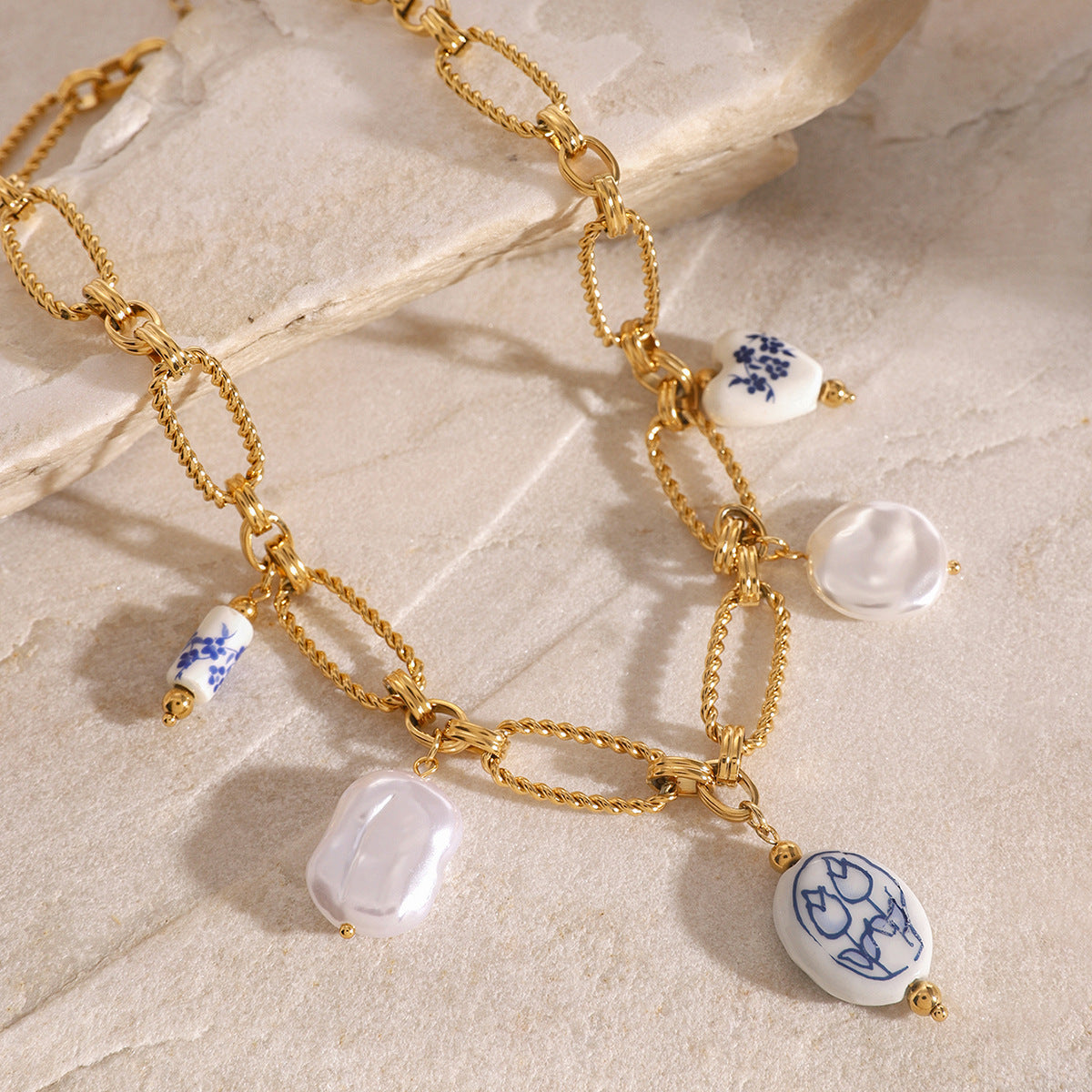 Cerulean Freshwater Pearl Statement Necklace