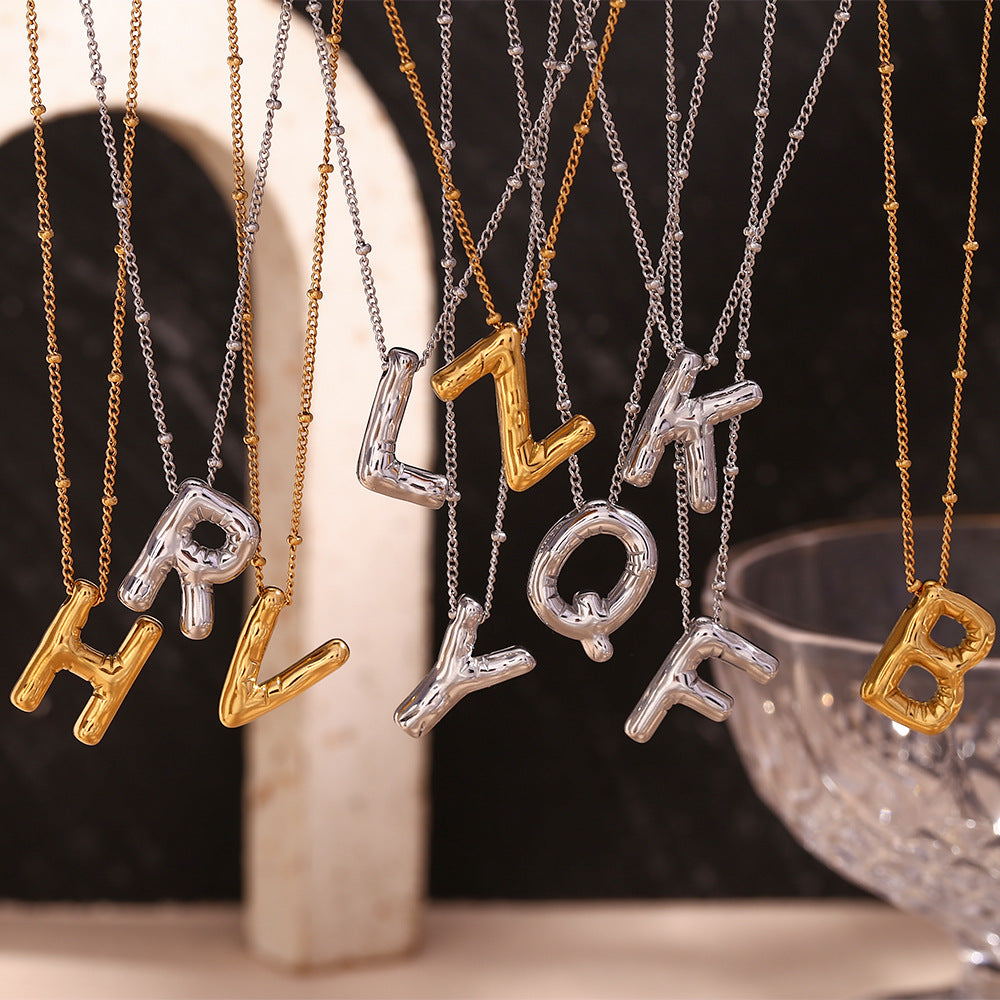 Gold Initial Pendant Necklace for Women