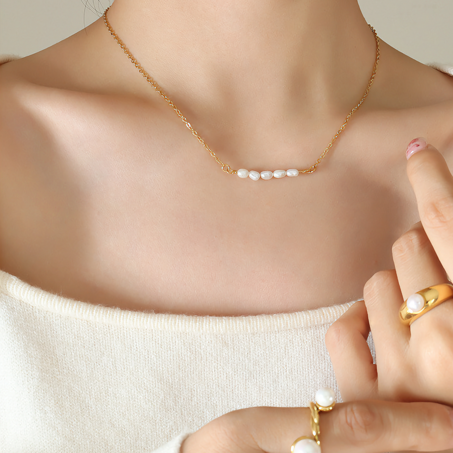 Freshwater Pearl Gold Necklace Design