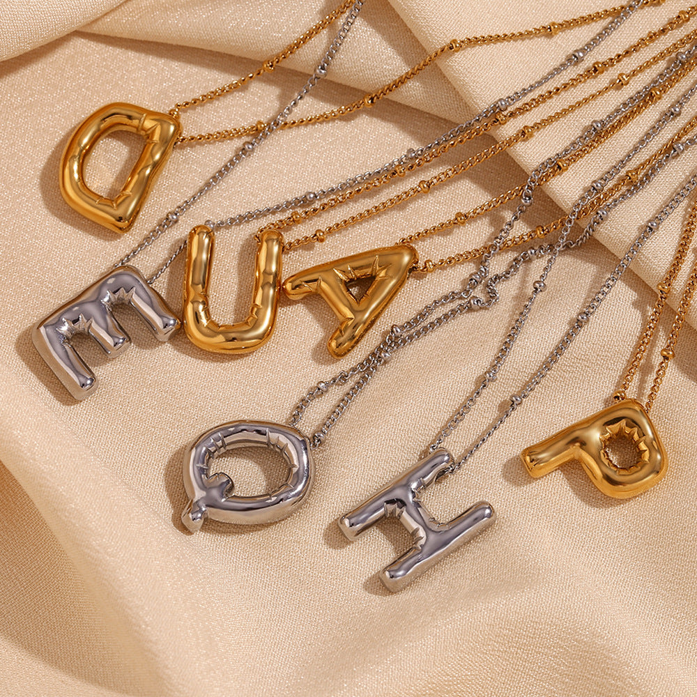 Gold Initial Pendant Necklace for Women