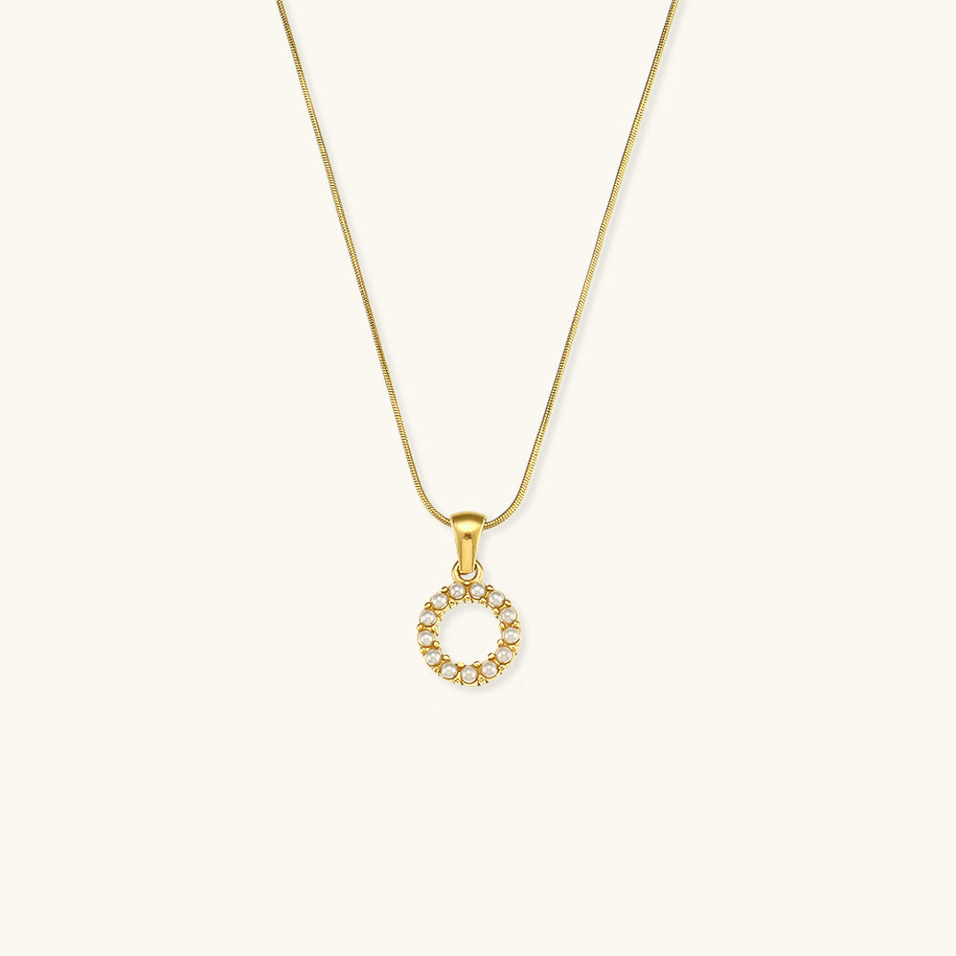 Initial Letter Pearl Pendant Necklace