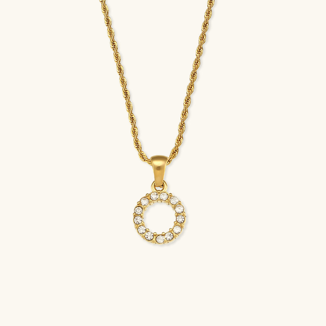 Initial Diamond Pendant Necklace for Women