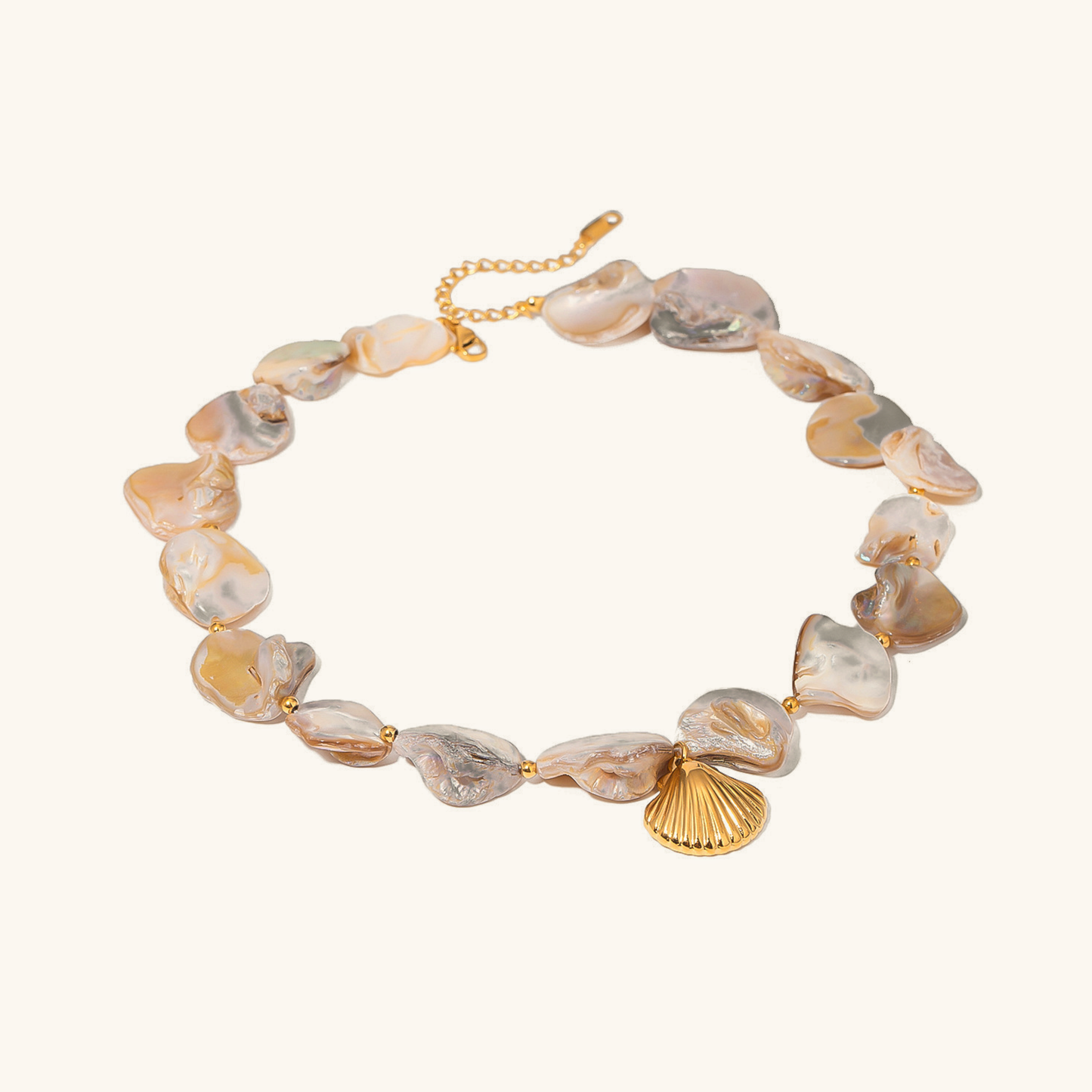 Aquamarine Seashell Pendant Necklace