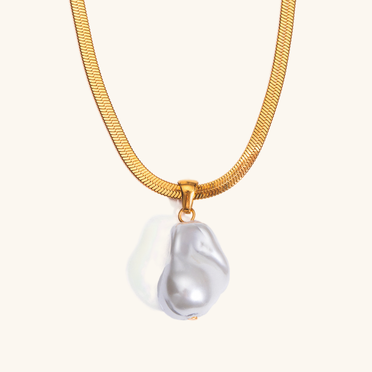 Herringbone Pearl Statement Necklace