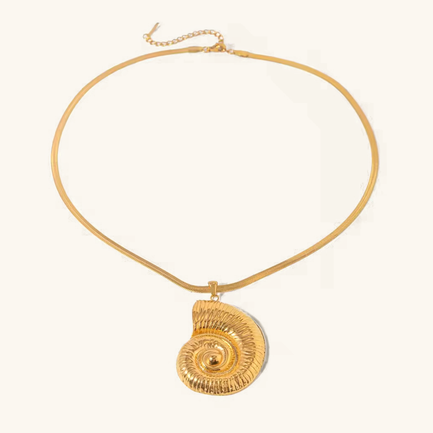 Gold Nautilus Shell Pendant Necklace