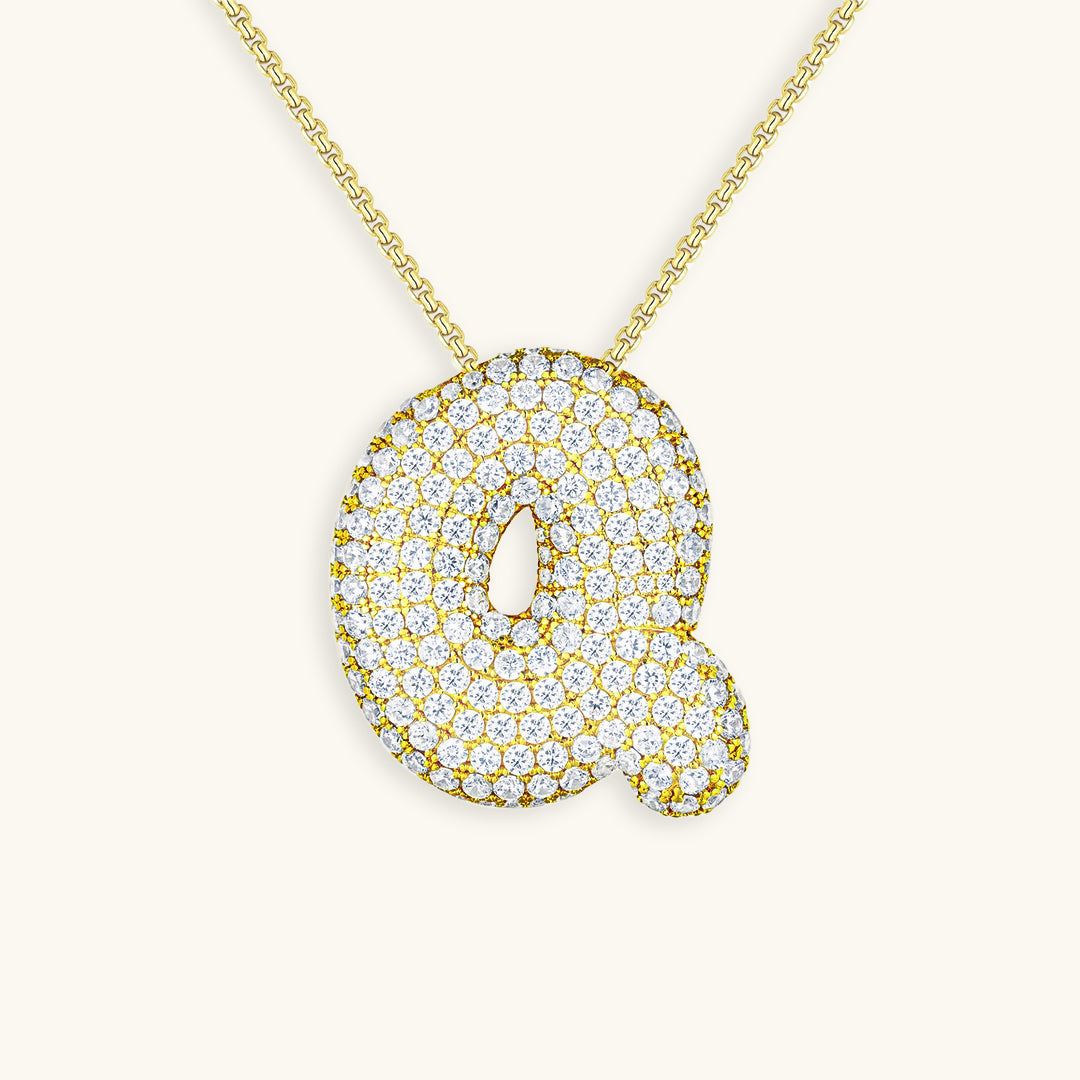 Diamond Initial Pendant Necklace for Women