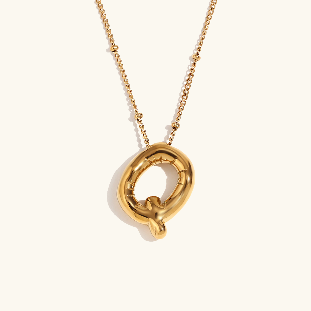 Gold Initial Pendant Necklace for Women