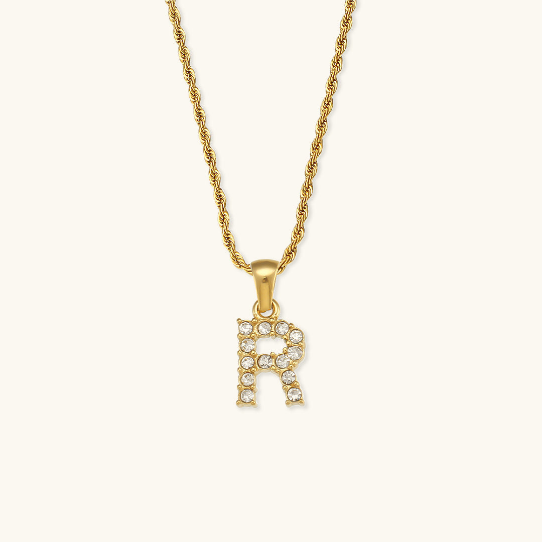 Initial Diamond Pendant Necklace for Women