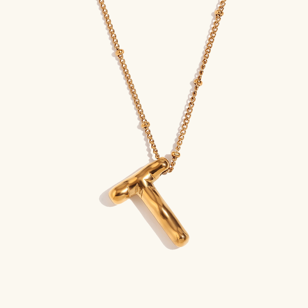 Gold Initial Pendant Necklace for Women