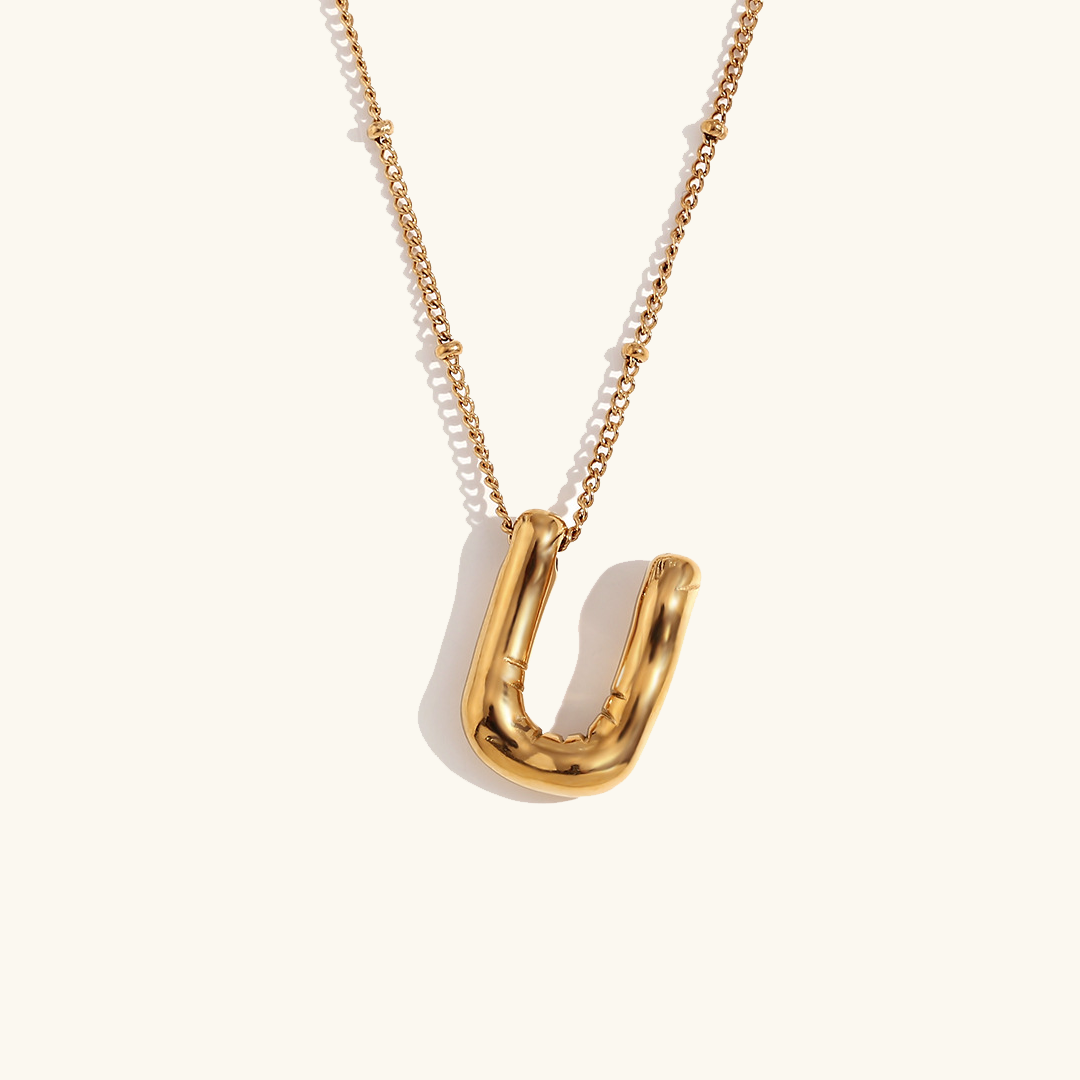 Gold Initial Pendant Necklace for Women
