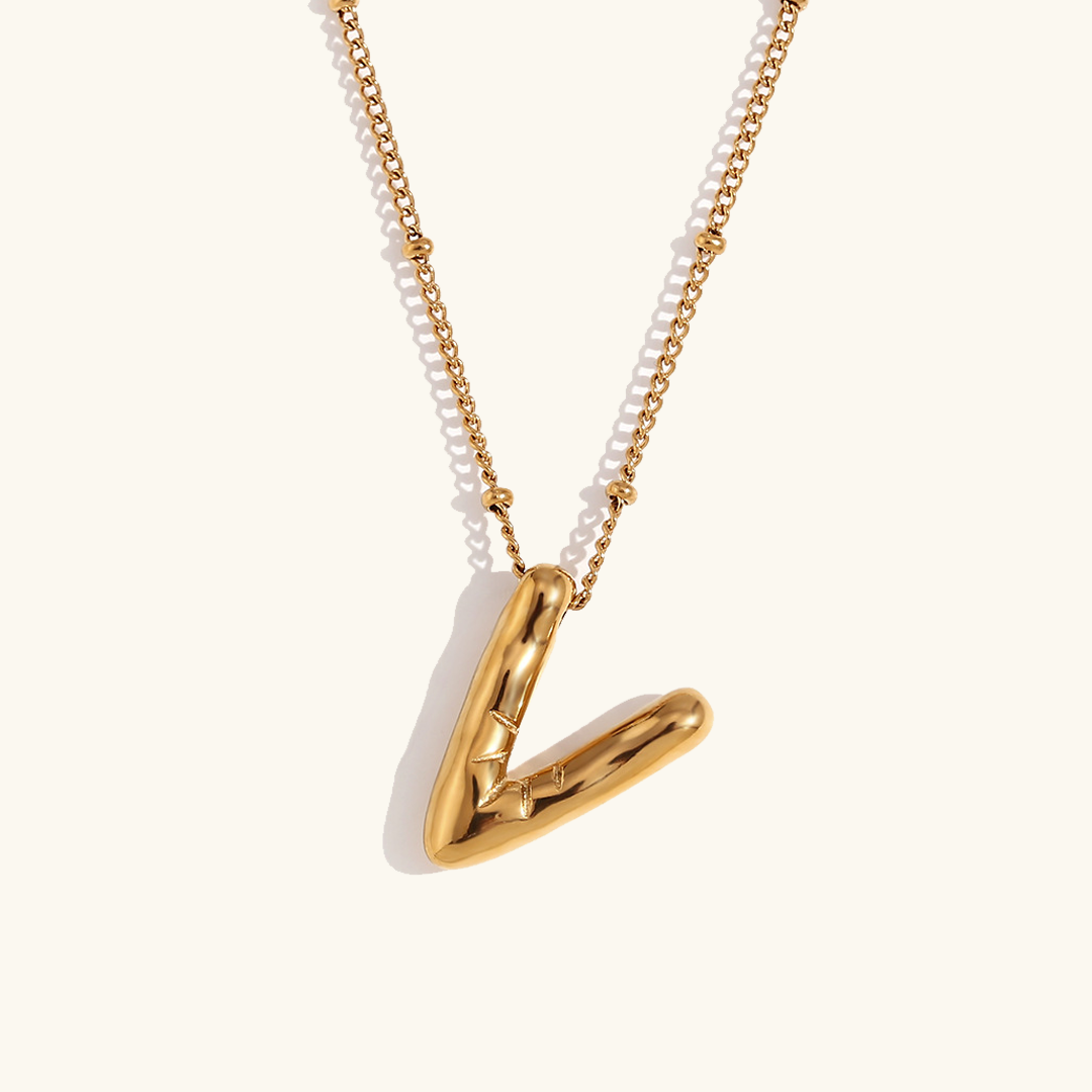 Gold Initial Pendant Necklace for Women