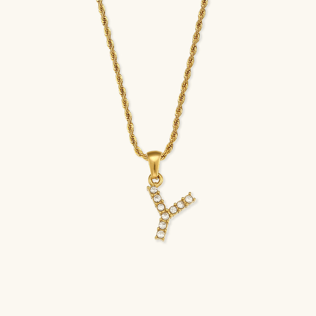 Initial Diamond Pendant Necklace for Women