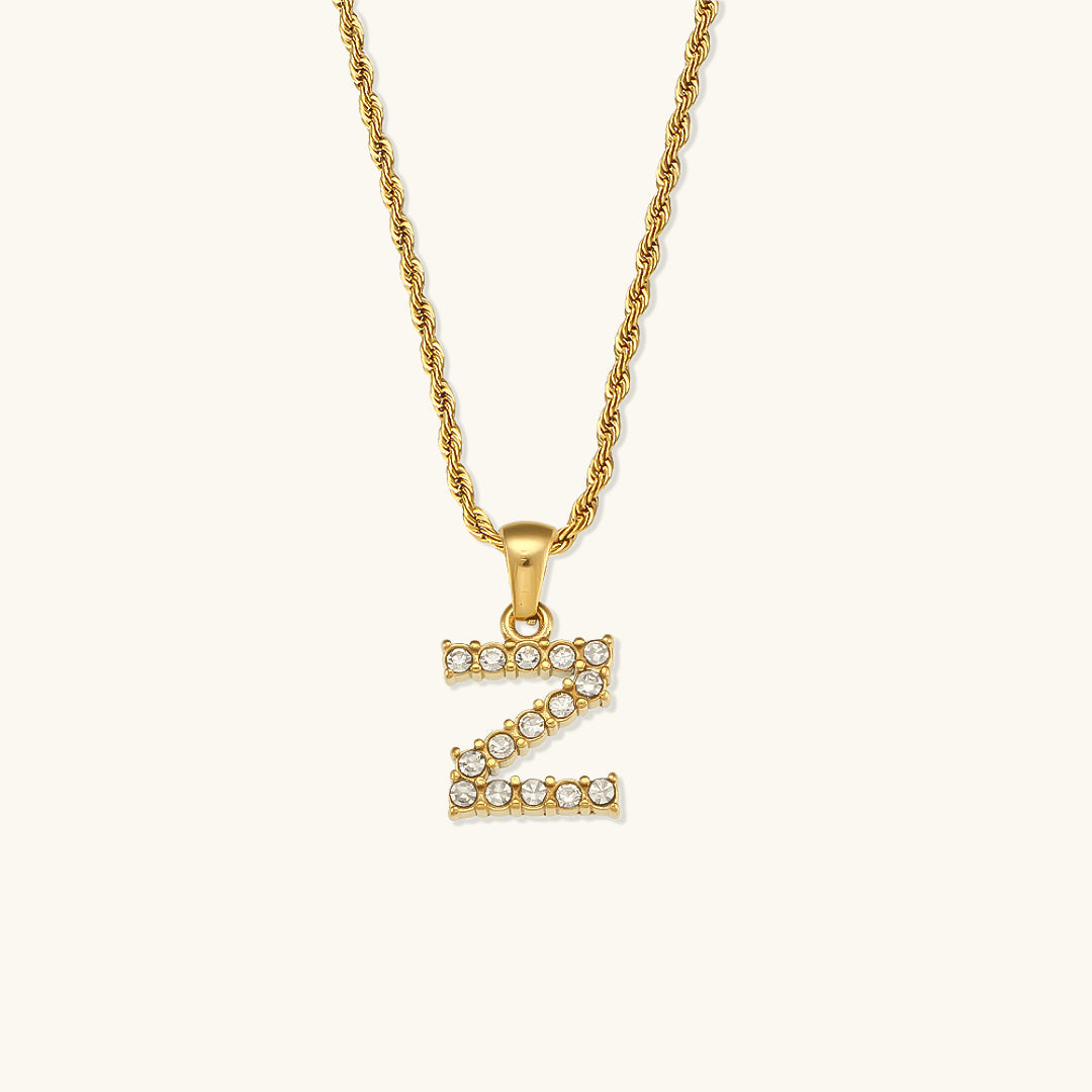 Initial Diamond Pendant Necklace for Women