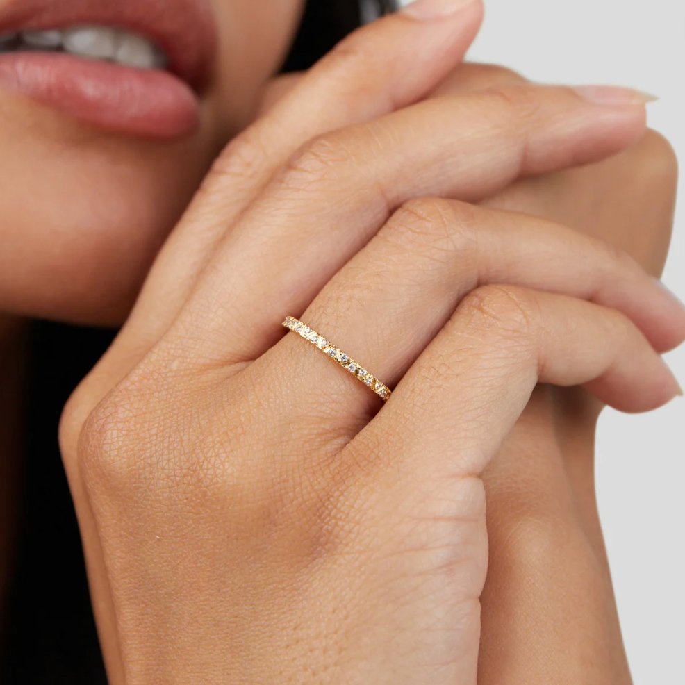 Gold Crystal Band Ring for Women