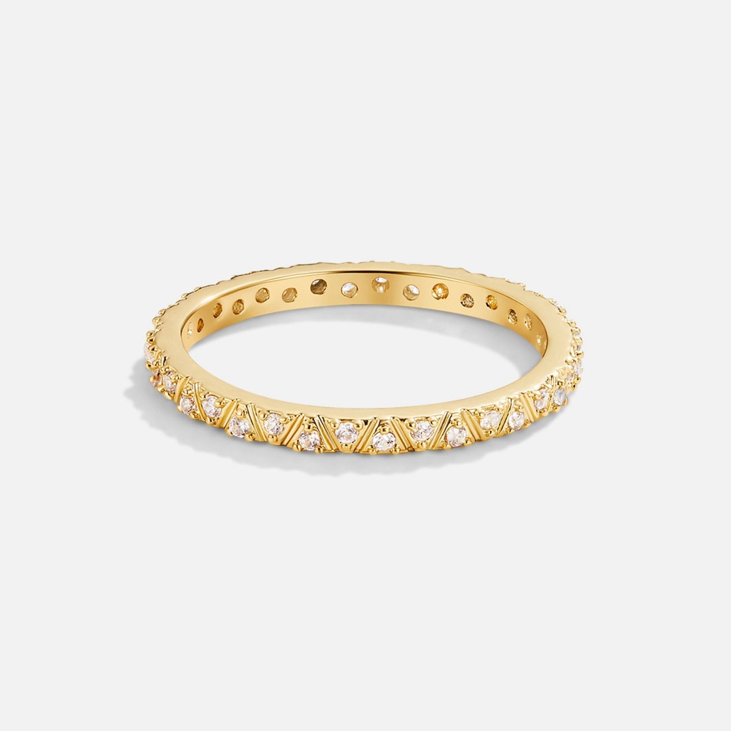Gold Crystal Band Ring for Women