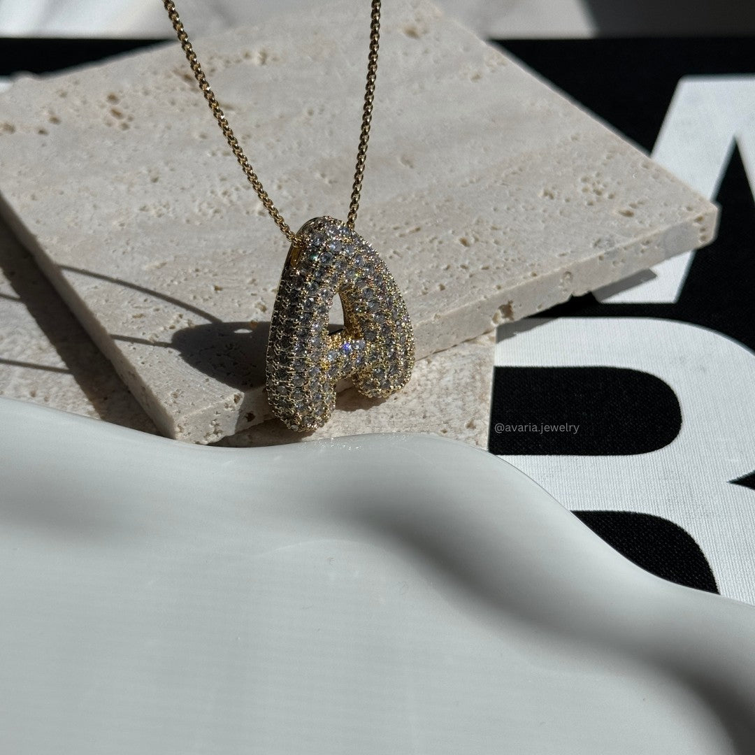 Diamond Initial Pendant Necklace for Women
