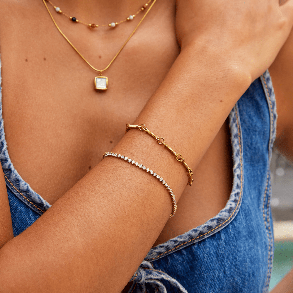 Gold Tennis Bracelet with Elegant Design