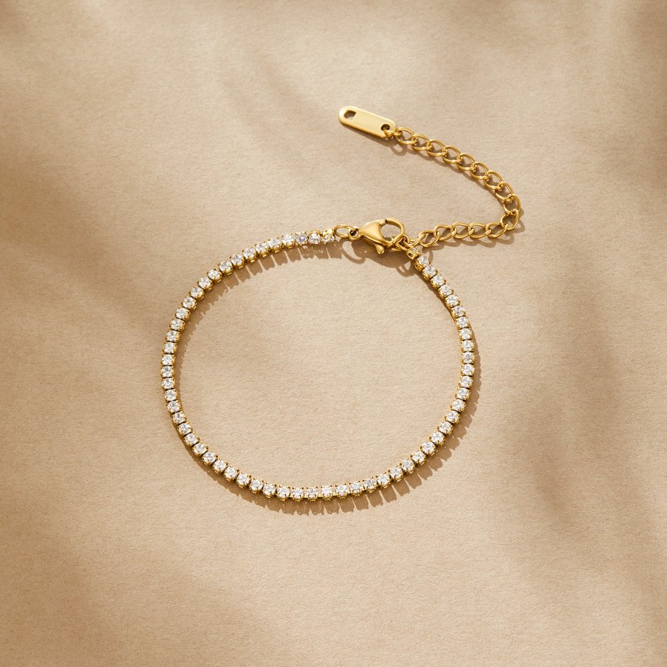 Gold Tennis Bracelet with Elegant Design