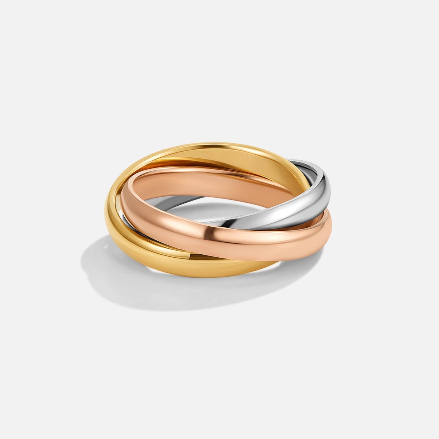 Three-Toned Loop Ring for Stylish Elegance