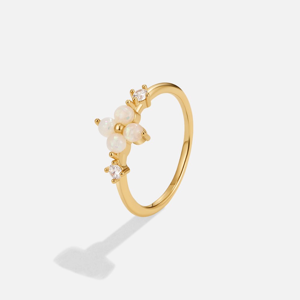 Flower Opal Gemstone Statement Ring