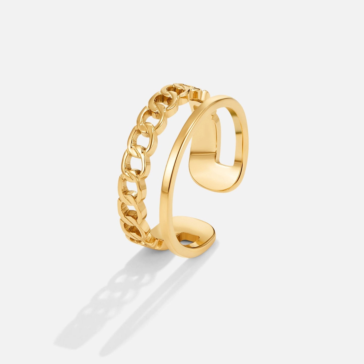 Layered Gold Chain Ring Design