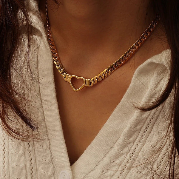 Heart-Shaped Choker Necklace for Women
