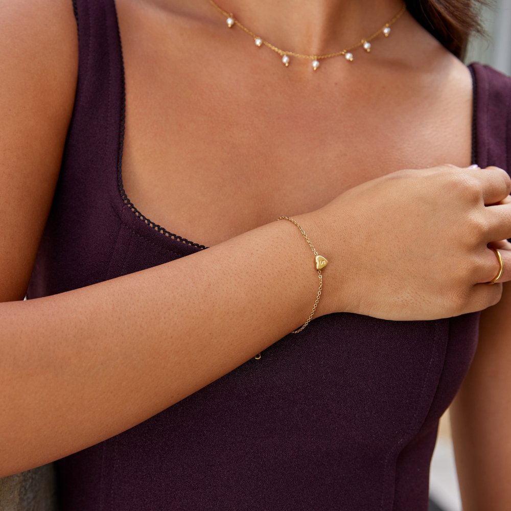 Heart Letter Charm Bracelet for Women