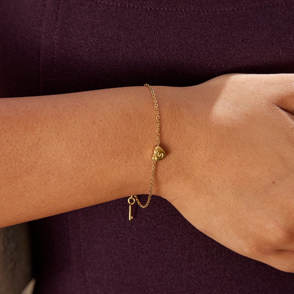 Heart Letter Charm Bracelet for Women