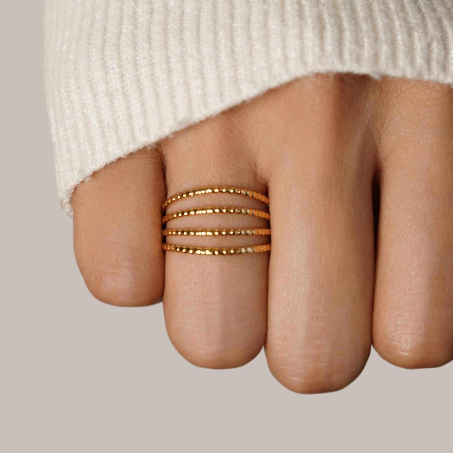 Layered 18K Gold Ring for Elegance