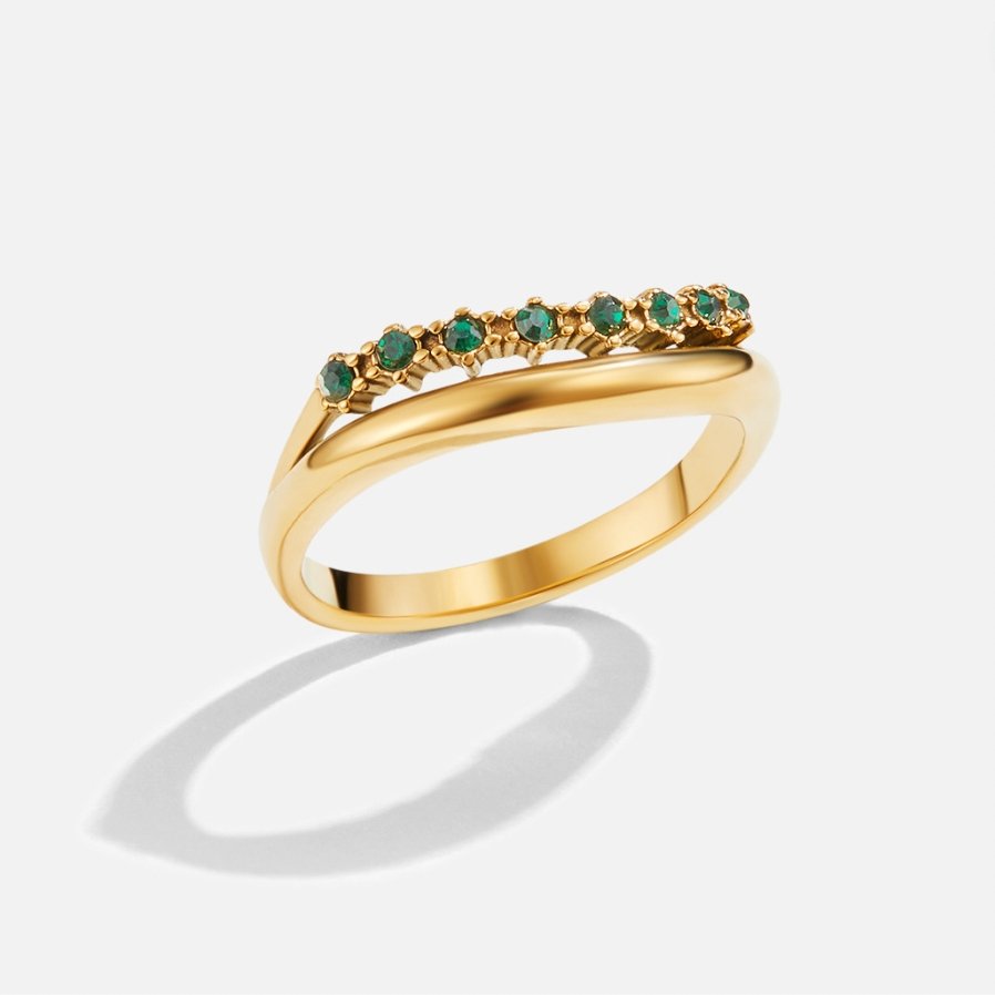 Emerald Green Layered Statement Ring