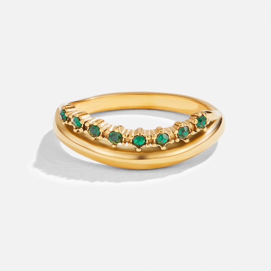 Emerald Green Layered Statement Ring